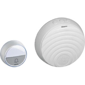 t.b.t. Campanelli: Set campanello bianco rotondo con trasmettitore e ricevitore.