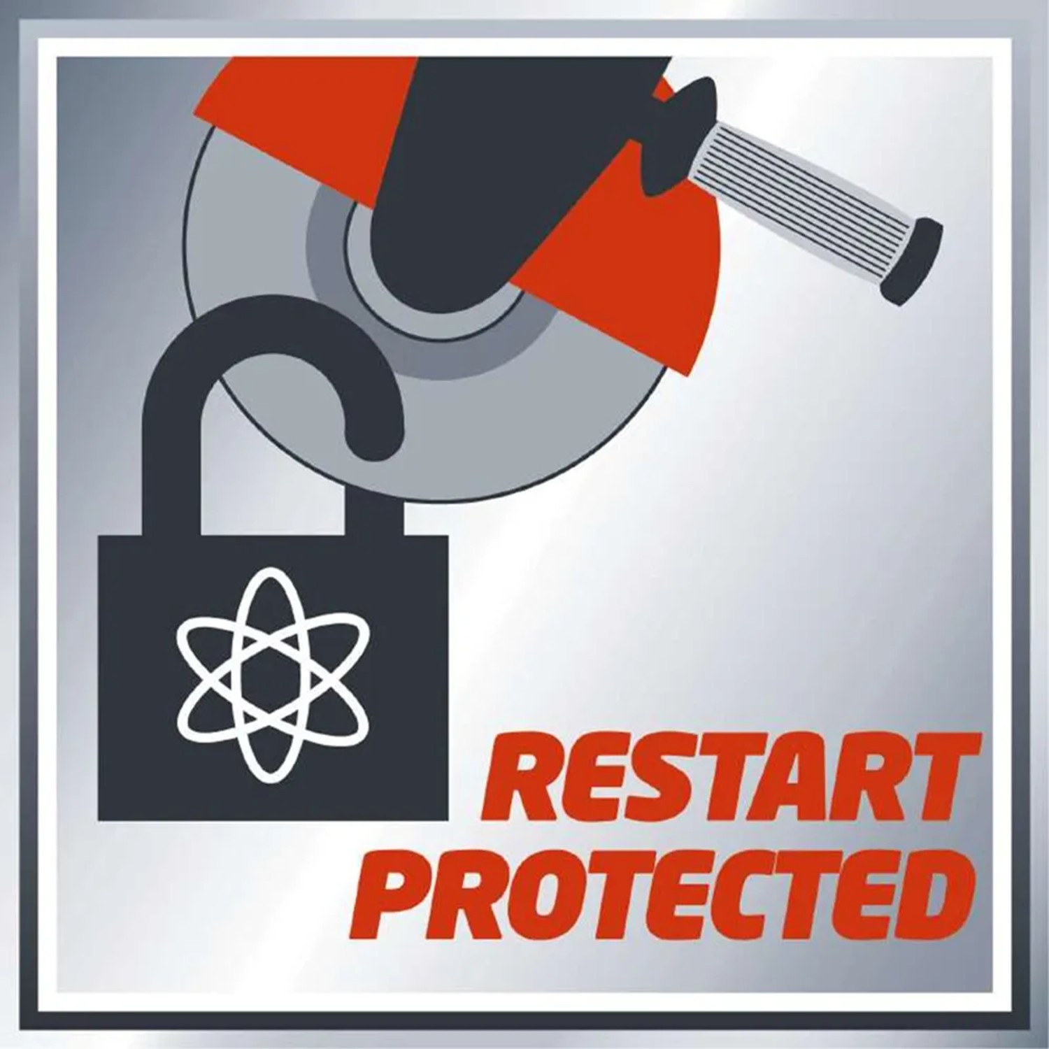 Simbolo di protezione riavvio per la smerigliatrice angolare a batteria Einhell TE-AG 18/115 Li