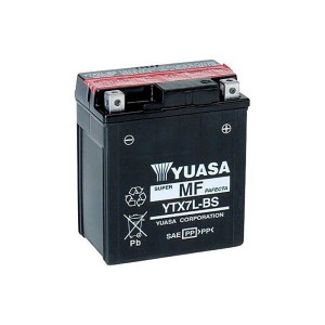Batteria moto nera t.b.t. YTX7L-BS per impianto elettrico auto.