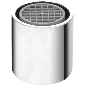 Aeratore per rubinetto Rompigetto color cromo con inserto a griglia.