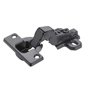 Cerniera per mobili nera per ante di armadi.