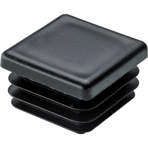 Pattino a inserto nero Hettich 2,5x2,5 cm per tubi quadrati, gambe per mobili.