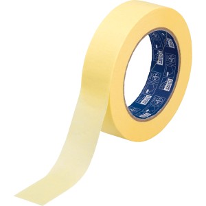 Nastro adesivo LUX in carta crespa gialla, 50 m x 30 mm, su rotolo. Ideale per mascherare durante i lavori di verniciatura.