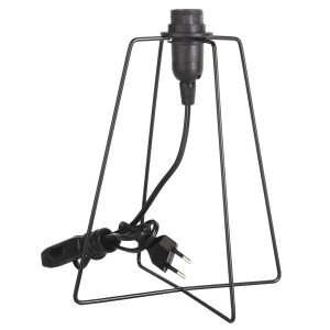 Base per lampada t.b.t. nera con cavo e spina per paralumi.