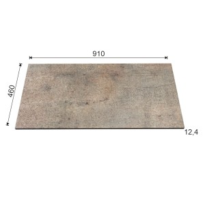 Piano lavabo t.b.t. con dimensioni (910x460x12,4 mm).