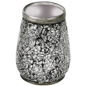 Portaspazzolini t.b.t. con motivo a mosaico effetto argento.