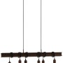 Lampada a sospensione Eglo Townshend, 6 luci, nero-marrone, con lampadine a vista.