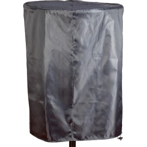 Copertura per barbecue rotonda grigia (Ø 70 cm) in PVC per griglie da giardino, protegge da polvere e intemperie.