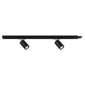 Faretto 2 luci Extension Set sistema a binario 230V 0,75m Nero