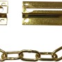 Chiavistello per porta o finestra color oro con catena.