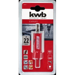 KWB EXPERT sega a tazza, 22mm, rossa, per trapani. Ideale per fori precisi.