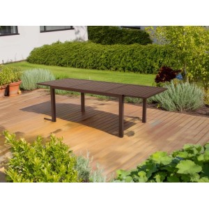 Tavolo allungabile da giardino Sardegna in alluminio marrone 160/240x100 cm