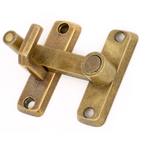 Chiusura per finestra o porta color ottone (Chiavistelli) con chiavistello girevole.