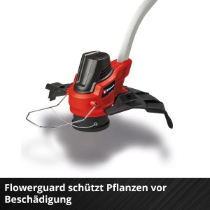 Dettaglio del tagliabordi a batteria Einhell GE-CT 18/33 Li E-Solo con Flowerguard.