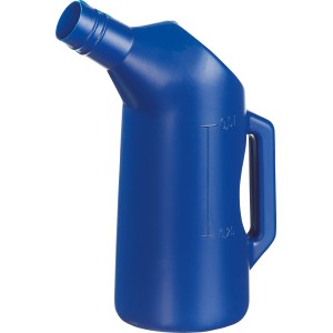Brocca graduata LUX blu con scala, 500 ml, per lubrificanti e carburanti.