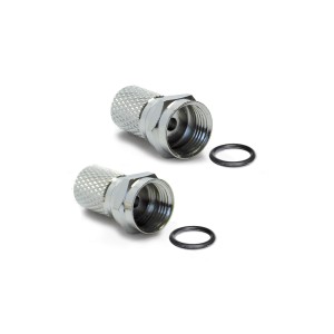 Due connettori F con anelli di tenuta per accessori video.