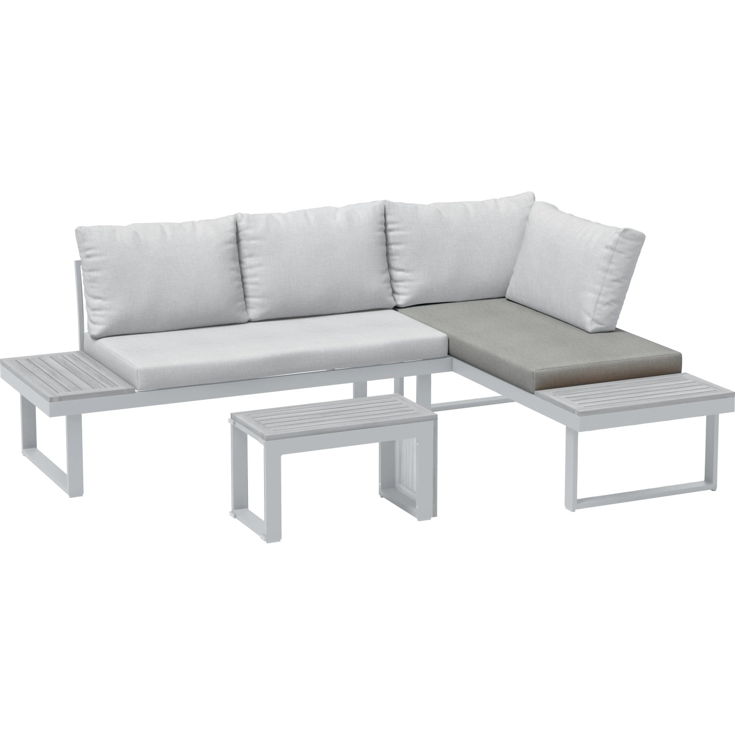 Cuscino grigio 100x140x70 cm per lounge angolare OBI Lipson. Comodo cuscino per mobili da giardino.