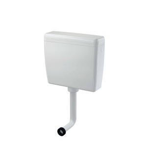 Cassetta WC bianca per installazione esterna.