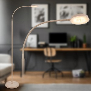 Lampada da terra a LED Brilo Megg orientabile dimmerabile touch beige 21x150 cm