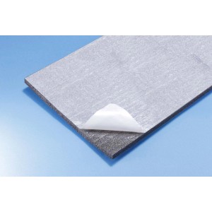 t.b.t. pannello isolante acustico per auto, superficie grigia con pellicola protettiva.