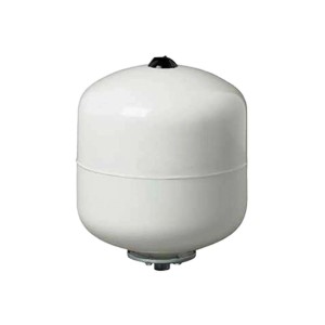 Vaso di espansione bianco per impianti di riscaldamento.