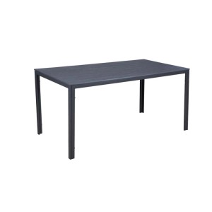 Tavolo rettangolare in acciaio e HDPE Sven 156x6x74 cm effetto legno