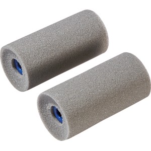 Due rulli in schiuma LUX grigi, 7 cm, concavi, per rulli di vernice.