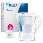 Caraffa filtrante Brita Marella con 3 cartucce filtranti MAXTRA PRO per acqua potabile pulita.