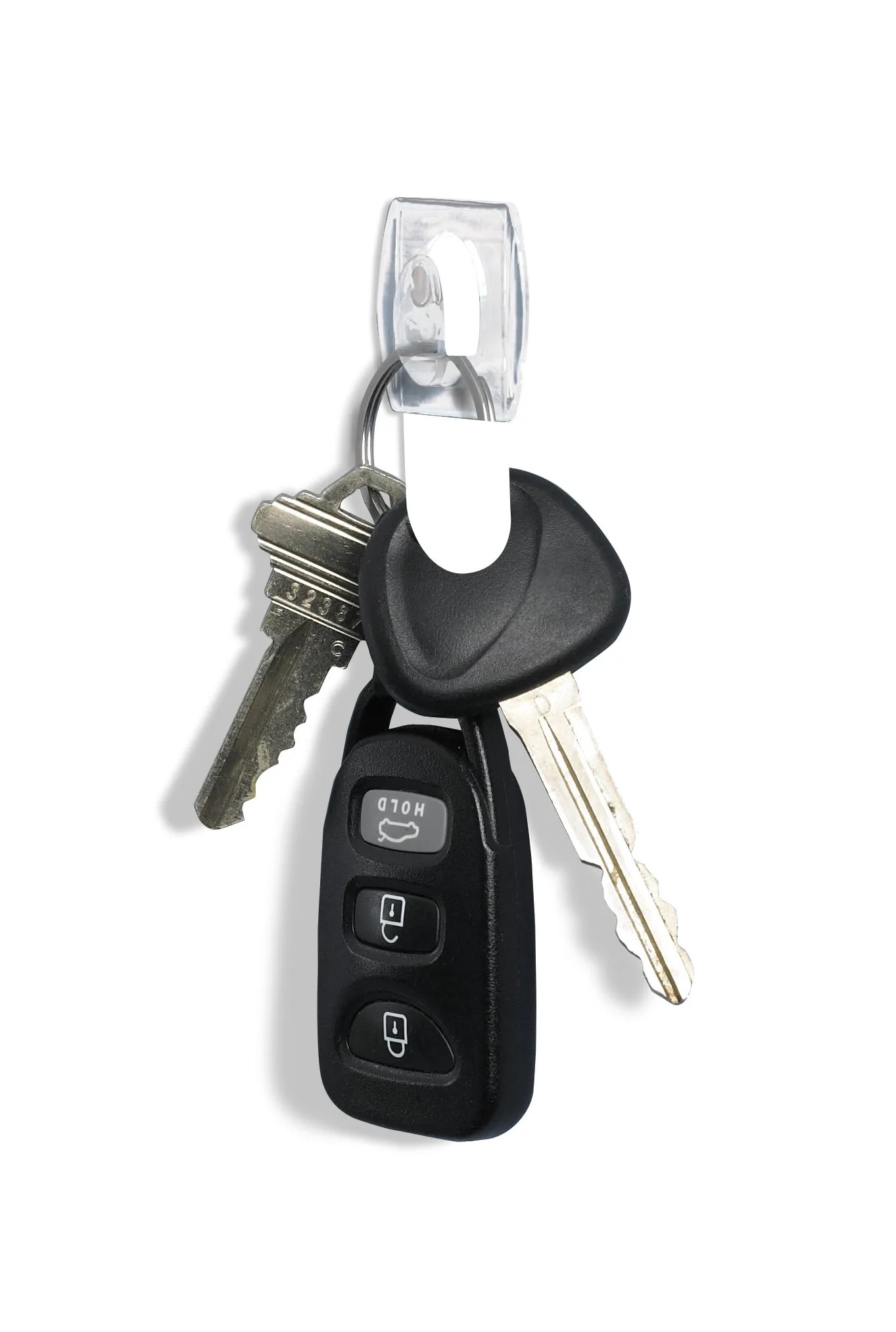 Command Ganci Medi Trasparenti Adesivi, 2 Ganci e 4 Strisce - Accessori Salvaspazio senza Forare il muro, Tenuta: 900g