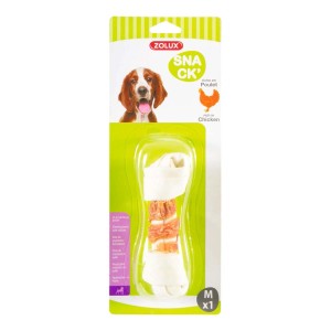 Zolux snack per cani, osso con pollo, taglia M, confezione singola.