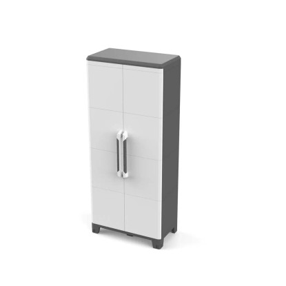 Armadio Terry a 2 ante con 3 ripiani modulabili grigio