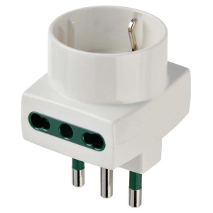 Adattatore multiplo t.b.t. bianco per prese.
