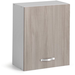 Pensile da cucina, effetto legno grigio chiaro, con maniglia.