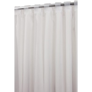 Tenda in tessuto t.b.t. bianca, leggermente trasparente, con passanti.