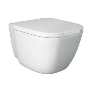 WC sospeso bianco (t.b.t.) per bagni moderni.