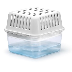 Humydry Compact Deumidificatore 450g: Deumidificatore con acqua nel contenitore trasparente.