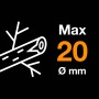 Immagine simbolo: Diametro massimo 20 mm per cesoie da giardino a incudine Fiskars P361.