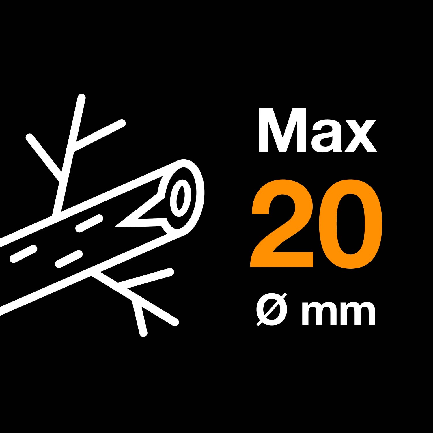 Immagine simbolo: Diametro massimo 20 mm per cesoie da giardino a incudine Fiskars P361.