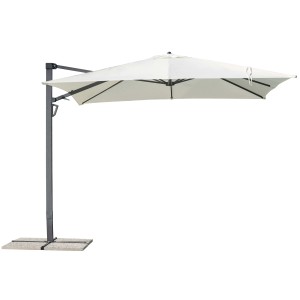Ombrellone a braccio t.b.t. bianco, ideale per giardino o terrazzo.