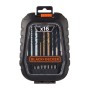 Set Black+Decker da 16 pezzi con punte per trapano e inserti per avvitatura in custodia.