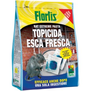Esca per topi Florlis, pasta pronta all'uso in busta. Esca per il controllo di topi e ratti.