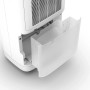 Dettaglio: Deumidificatore bianco con serbatoio dell'acqua estratto.