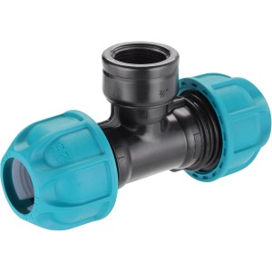 Raccordo a T per irrigazione interrata, blu/nero.