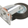 Rotella girevole con ruota in gomma, Ø 100mm, portata 70kg, cerchio in acciaio, blocco totale.
