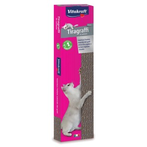Tiragraffi in cartone Vitakraft per gatti, confezione rosa.
