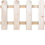 Mini staccionata a palizzata, impregnata a pressione, alta 30/45 cm, larga 120 cm, in legno tenero chiaro.