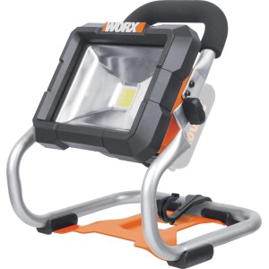 Worx Lampada a batteria 20V WX026.9, faro da lavoro a LED rotante per cantieri e in viaggio.