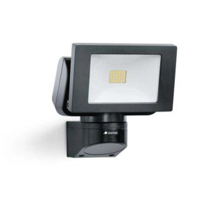 Faretto LED Steinel LS 150 nero per esterni, in plastica resistente ai raggi UV e alluminio.