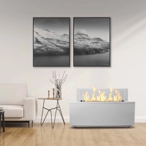 Camino a bioetanolo da terra Divina Fire Caravaggio 4 kW L100xP40xH40 cm bianco