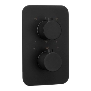 Piastra esterna per box termostatico Idrostile serie Batabanó nero opaco